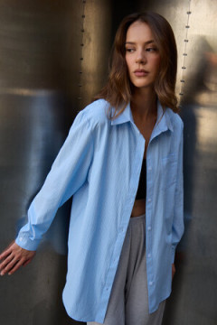 Рубашка оверсайз в полоску хлопковая