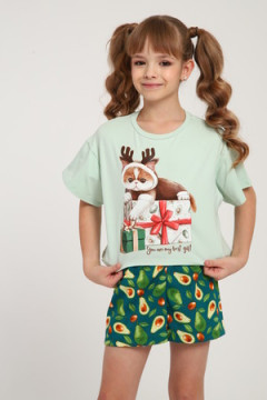 Пижама с шортами ПД-019-073 Кот Новый год