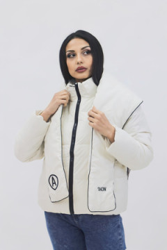 Куртка весна осень +дутый шарф-косынка 8193