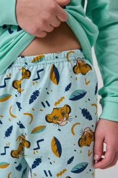 Пижама с брюками Кулирка с рибаной длинный рукав