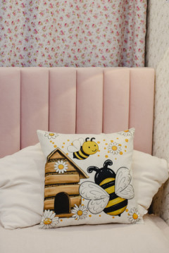 Наволочка декоративная декоративная 2шт рогожка Гном и Цветок