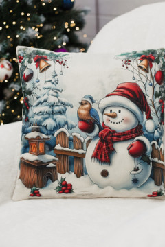 Наволочка декоративная новогодняя 2 шт рогожка