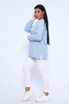 Свитшот 375709 в полоску повседневный трикотажный