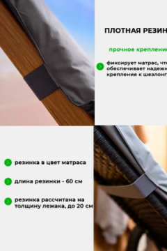 Матрас для шезлонга, лежака 60х190 сегментный SZO, Oxford 600D, поролон, пенополиуретан, непромокаемый Bio-Line