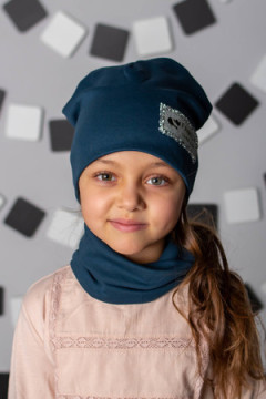 Комплект шапка и шарф FLT Стразы