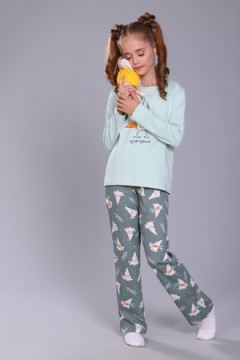 Пижама с брюками ПД-15-048 Зайцы-морковки