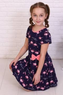 Платье Розовый Фламинго кор. рукав