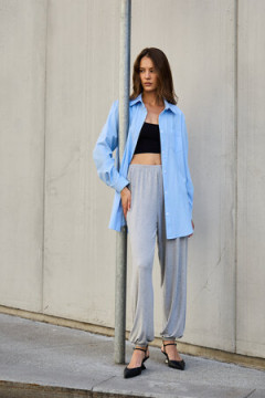 Рубашка оверсайз в полоску хлопковая