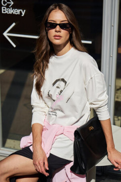 Лонгслив оверсайз с принтом