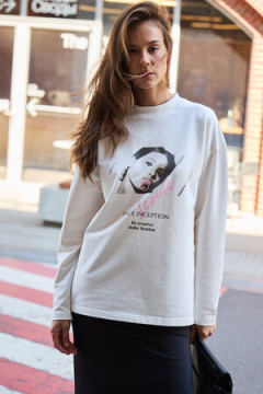 Лонгслив оверсайз с принтом