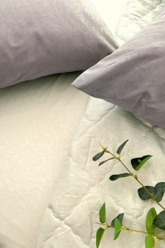 Комплект постельного белья с одеялом New Style КМ-005 крем-кофе