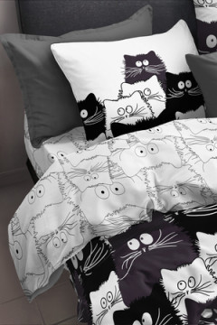 КПБ PAVLine Коты Компания вид 1 бязь 1, 5 спл