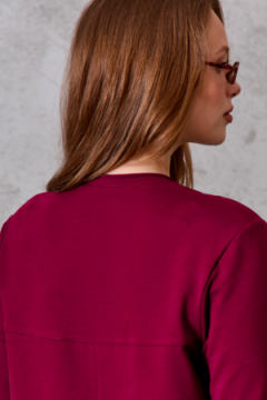 Платье с длинным рукавом Марсала