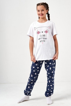 Пижама с брюками Кисонька короткий рукав
