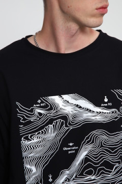 Лонгслив унисекс с принтом Карта ЛГ-01