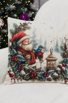 Наволочка декоративная новогодняя 2 шт рогожка