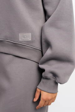 Свитшот худи оверсайз кофта с начесом 387LGR