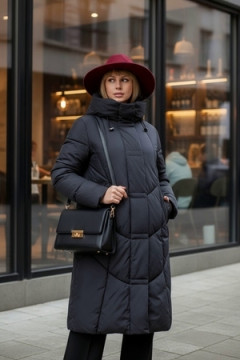 Зимняя удлиненная куртка с капюшоном, арт. 28135