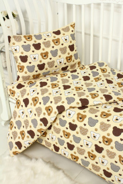 КПБ с простыней на резинке поплин Мишка топтышка