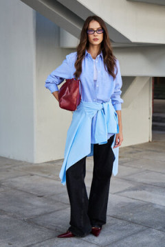 Рубашка оверсайз в полоску хлопковая