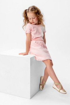 Костюм с юбкой Элис розовый/молочный