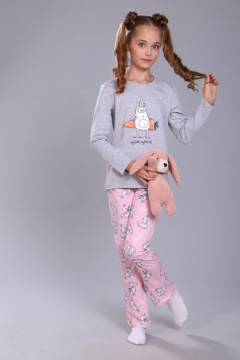 Пижама с брюками ПД-15-048 Зайцы-морковки