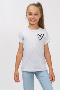 Детская футболка Сердечко меланж арт. ФУ/сердечко-меланж