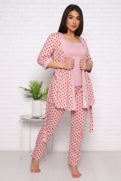 Комплект пеньюар+топ+брюки "Нежность"