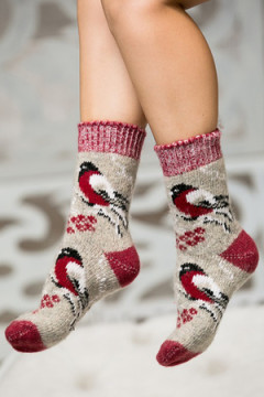 Носки шерстяные Снегири
