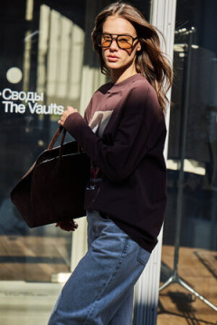 Лонгслив оверсайз с принтом