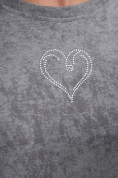 Платье туника варенка с принтом Сердце ТП-02