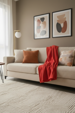 Плед Флисовый красный 100% полиэстер, плотность 130 г/м2