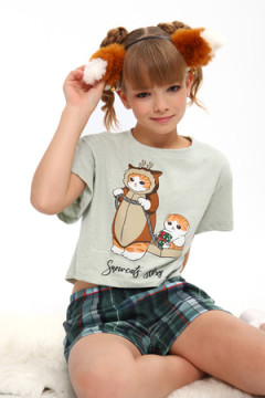 Пижама с шортами ПД-019-073 Кот Новый год