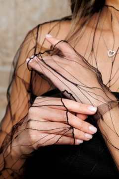 Лонгслив с топом сетка 366-1BLK