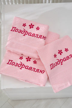 Полотенце 14418/16 "Поздравляю цветы" махровое плотность 350гр