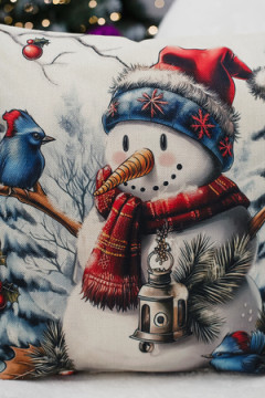 Наволочка декоративная новогодняя 2 шт рогожка