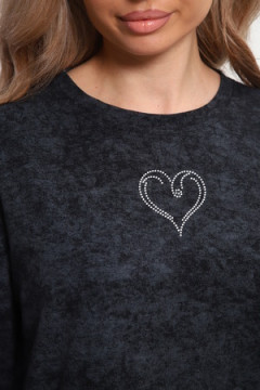 Платье туника варенка с принтом Сердце ТП-02