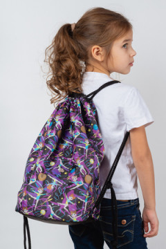 Мешок для обуви объемный Гимнастки черный фон