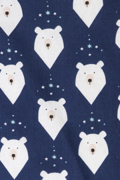 КПБ с простыней на резинке арт. КПБ-ПР/белый-мишка-сини