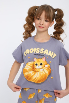 Пижама с шортами Круассаны арт. ПД-019-088