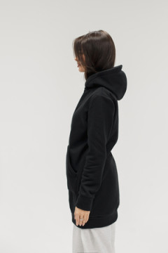 Толстовка на молнии теплая удлиненная