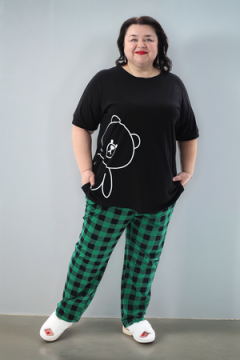 Пижама с брюками больших размеров Мишка