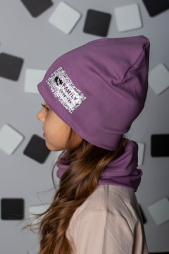 Комплект шапка и шарф FLT Стразы