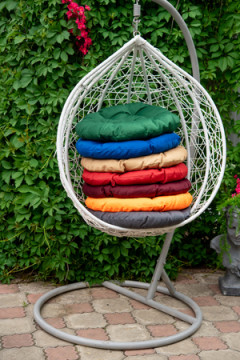 Подушка декоративная круглая на кресло 60 см, Грета(20%хл, 80%п/э), файбер, пакет с пл ручкой, ВО