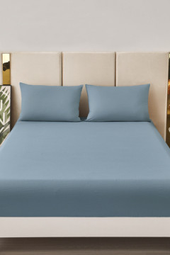 КПБ полукомплект простыня на резинке Борт 25 + 2 наволочки 50*70 индиго