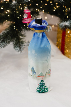 Украшение на бутылку Набор 3 шт Снеговик дед мороз и Олень