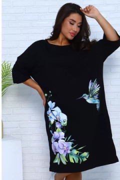 Удлиненная футболка хлопок с принтом Арт. 1092