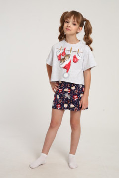 Пижама с шортами ПД-019-073 Кот Новый год