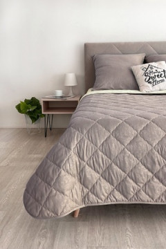 Комплект постельного белья с одеялом New Style КМ-005 крем-кофе