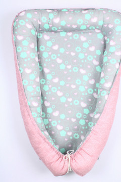 Кокон-гнездышко арт. КОГЗ/цветочки-розовый